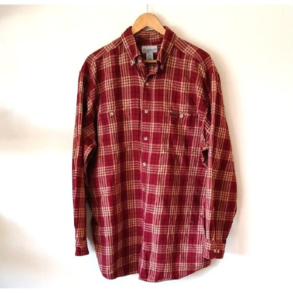 Carhartt Red Plaid Flannel XL Tall - Picture 1 of 5